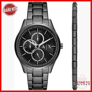 Men's Analog Quartz Watch, 42mm Stainless Steel, Water Resistant, Multifunction